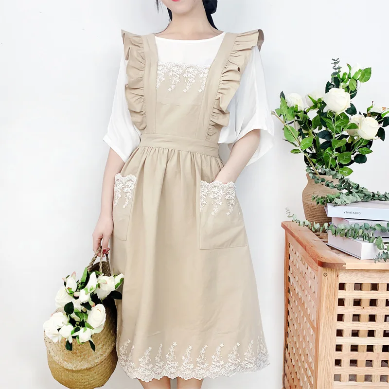Washed Cotton Linen Lace Kitchen Aprons Flower Shop Garden Ruffles Work Clean Apron for Woman Dress
Washed Cotton Linen Lace Kitchen Aprons Flower Shop Garden Ruffles Work Clean Apron for Woman Dress