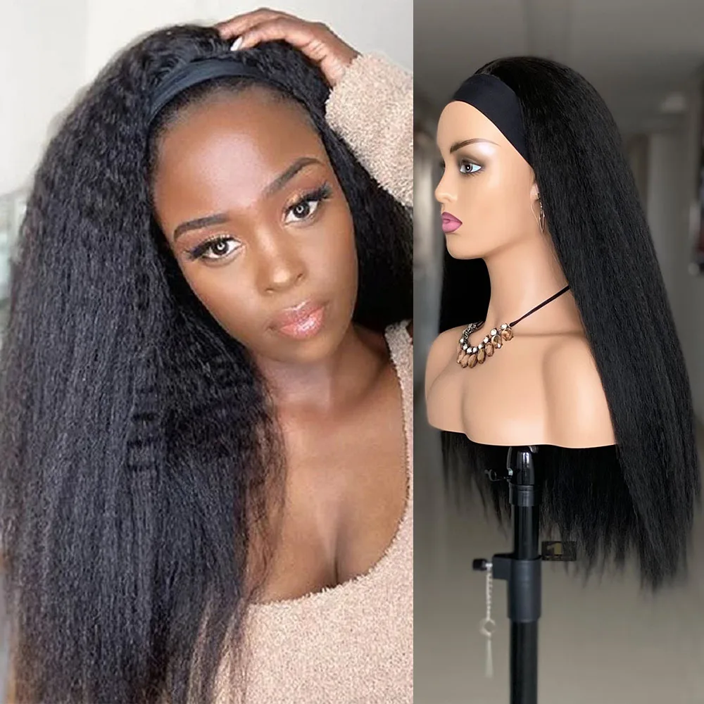 Kinky Straight Headband Wig Synthetic Yaki Straight Hair Heat Resistant Fiber Kinky Afro Wigs For Black White Women
Kinky Straight Headband Wig Synthetic Yaki Straight Hair Heat Resistant Fiber Kinky Afro Wigs For Black White Women