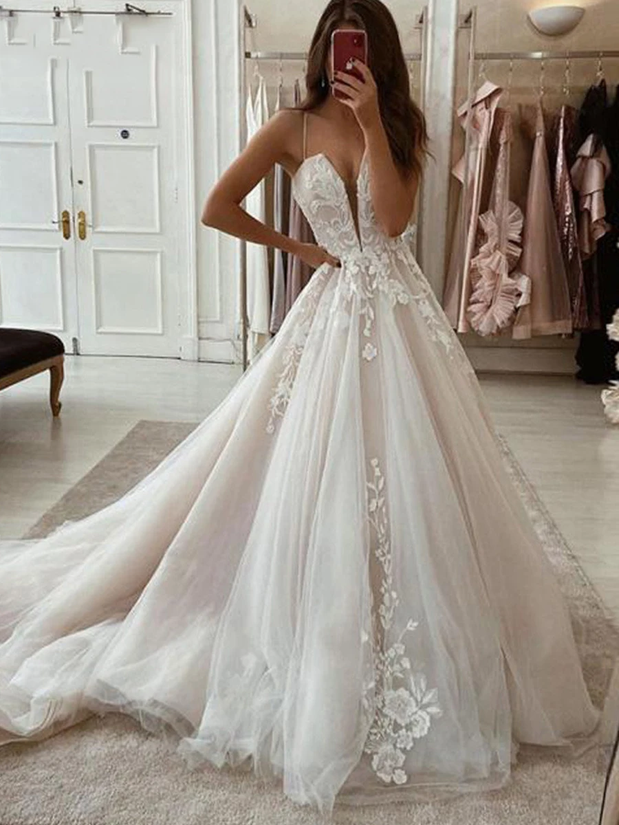 Miaoduo A Line Wedding Dress Deep V Neck Bridal Gowns For Women Spaghetti Straps Sexy Vestidos De Novia 2022
Miaoduo A Line Wedding Dress Deep V Neck Bridal Gowns For Women Spaghetti Straps Sexy Vestidos De Novia 2022