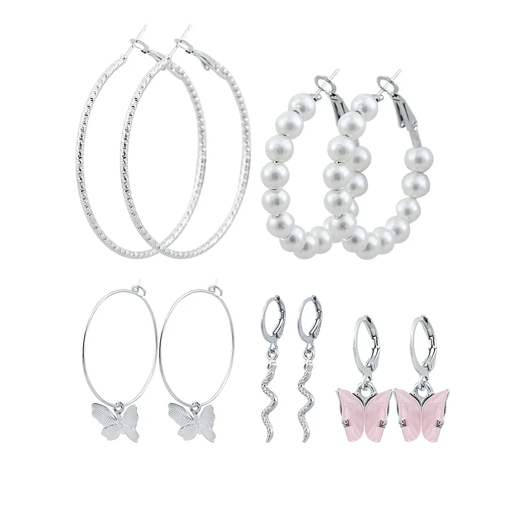 5Pcs/Set Korean Fashion Pearl Butterfly Star Pendant Earrings Set for Women Girl Simple Round Circle Earrings Set Party Jewellry
5Pcs/Set Korean Fashion Pearl Butterfly Star Pendant Earrings Set for Women Girl Simple Round Circle Earrings Set Party Jewellry