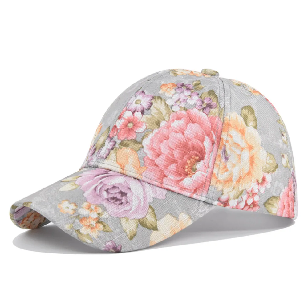 

Unique Printing Peaked Cap Women Girls Fashion Strapback Baseball Hat Curved Brim Visor Flower Hats for Party Shopping Travel