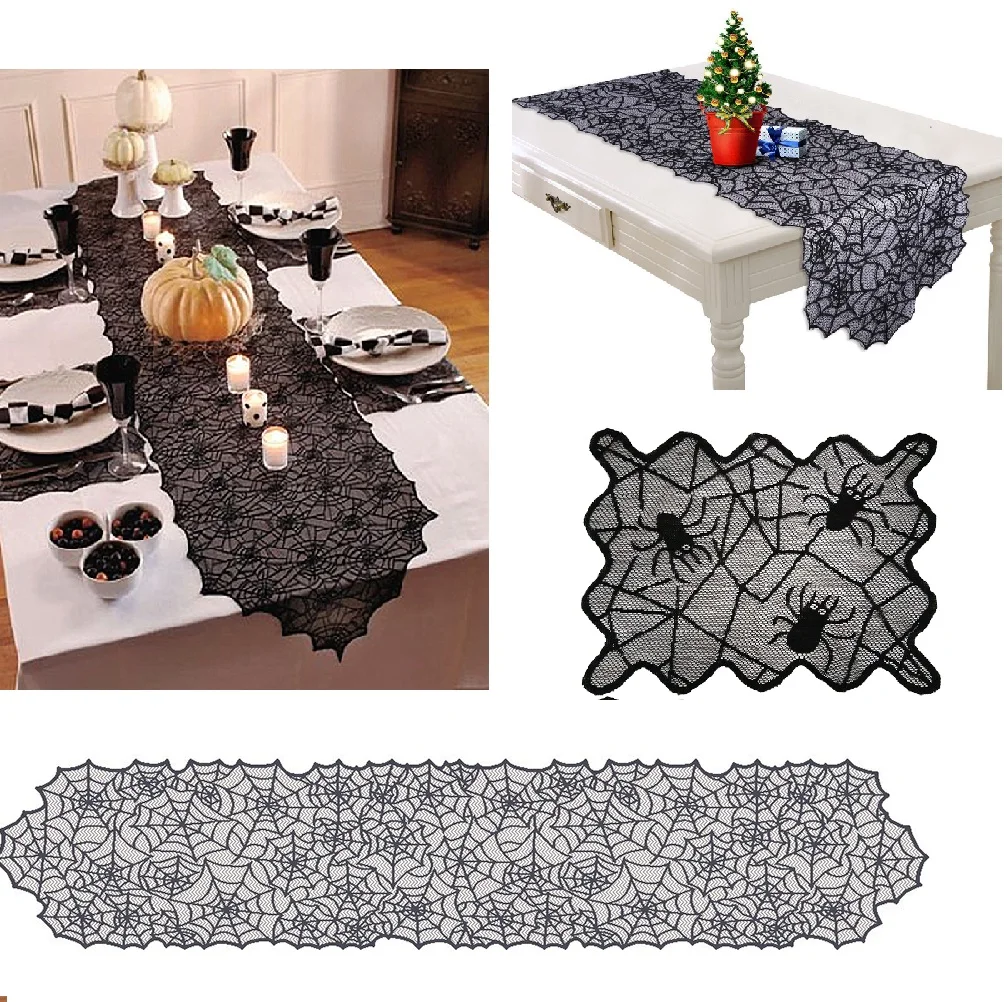 Lace Spider Web Halloween Decoration Placemats Spider Web Table Mat Desk Pad Black Lace Cushion Placemat for Party Home
Lace Spider Web Halloween Decoration Placemats Spider Web Table Mat Desk Pad Black Lace Cushion Placemat for Party Home