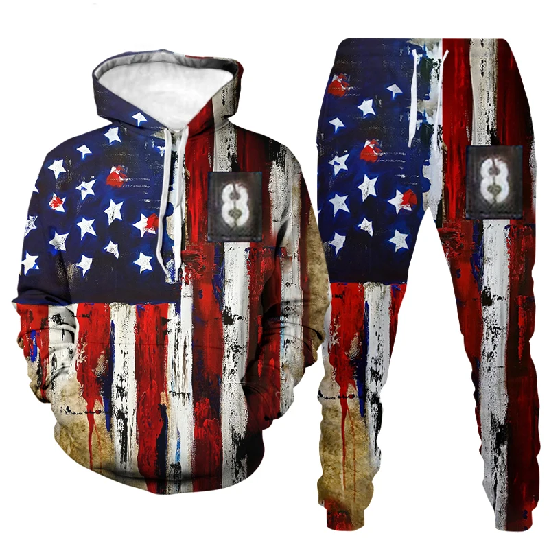 New suit 3D printing fashion personality creative men's hooded suit casual hoodie + pants two-piece set
New suit 3D printing fashion personality creative men's hooded suit casual hoodie + pants two-piece set