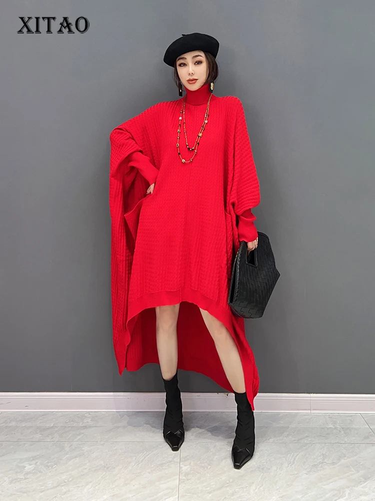 XITAO Irregular Casual Knitting Dress Loose Fashion Simplicity Solid Color Turtleneck Bat Wing Sleeve Dress Autumn New ZY8180
XITAO Irregular Casual Knitting Dress Loose Fashion Simplicity Solid Color Turtleneck Bat Wing Sleeve Dress Autumn New ZY8180