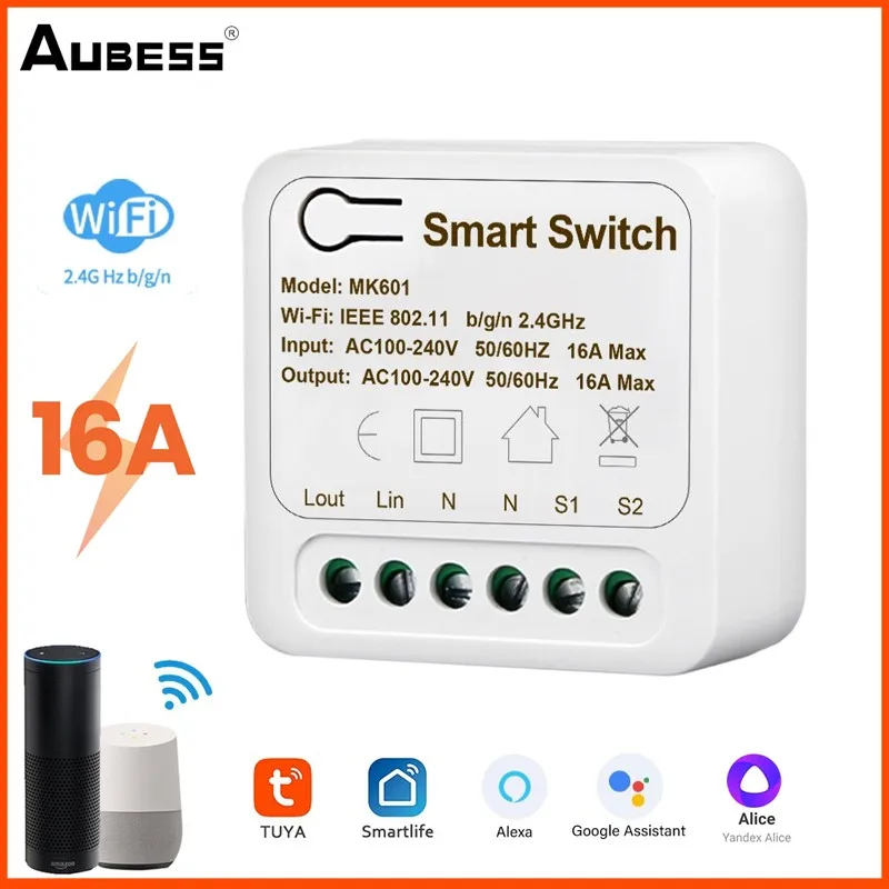 Tuya WiFi Mini Switch 2-way Control 16A Smart Diy Switch Module Breaker Smart Home Voice Control Support Alexa Google Assistant
Tuya WiFi Mini Switch 2-way Control 16A Smart Diy Switch Module Breaker Smart Home Voice Control Support Alexa Google Assistant