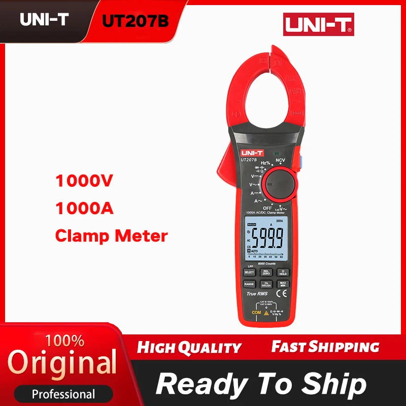 UT207B 1000V 1000A Factory Price NCV True RMS Inrush Current Multimeter UNI-T Clamp Meter AC DC Digital
UT207B 1000V 1000A Factory Price NCV True RMS Inrush Current Multimeter UNI-T Clamp Meter AC DC Digital