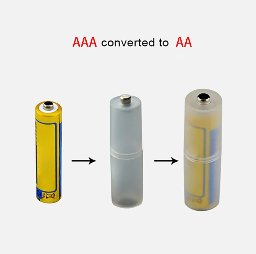 

High Toughness Plastic AAA To AA Dry Battery Adapter Li-ion Converter Portable Battery Holder Case Switcher Battery Storage Box