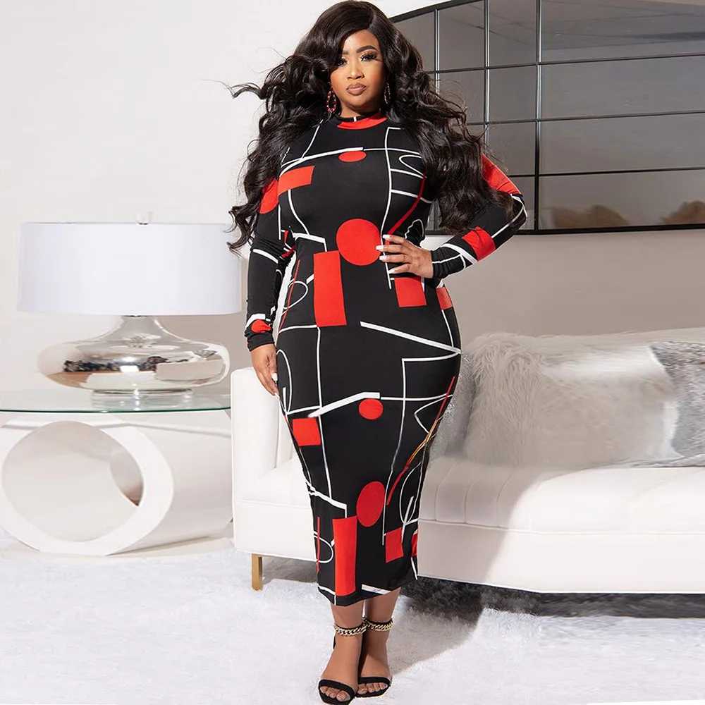 ZJFZML ZZ Women Clothing Plus Size Dresses Elegant Geometric Print Full Sleeve High Waist Mid Calf Dress Dropshipping Wholesale
ZJFZML ZZ Women Clothing Plus Size Dresses Elegant Geometric Print Full Sleeve High Waist Mid Calf Dress Dropshipping Wholesale
