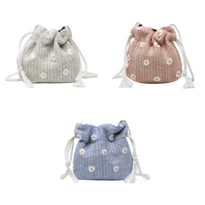 Fashion Drawstring Bucket Bag Lace Flower Straw Bag Handbags Hand-woven Summer Shoulder Bag Gift for Valentine's Day
Fashion Drawstring Bucket Bag Lace Flower Straw Bag Handbags Hand-woven Summer Shoulder Bag Gift for Valentine's Day