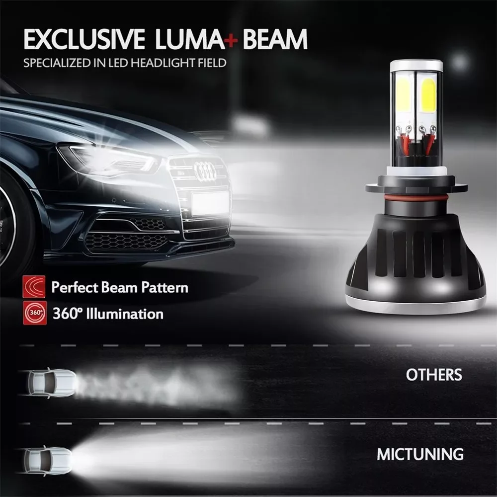 

New 1 Pair G5-H7 Auto Car LED Headlight 6000K 80W 8000LM 9V-36V High Power COB Leds Headlamp Light Bulbs Kit IP68 Plug and Play