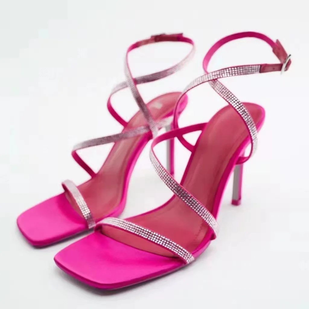 2022 New Summer Women Rose Purple Modern Sexy Square Toe Sandals Vintage Spiral Strap With Diamond High Heels Lady Shoes
2022 New Summer Women Rose Purple Modern Sexy Square Toe Sandals Vintage Spiral Strap With Diamond High Heels Lady Shoes