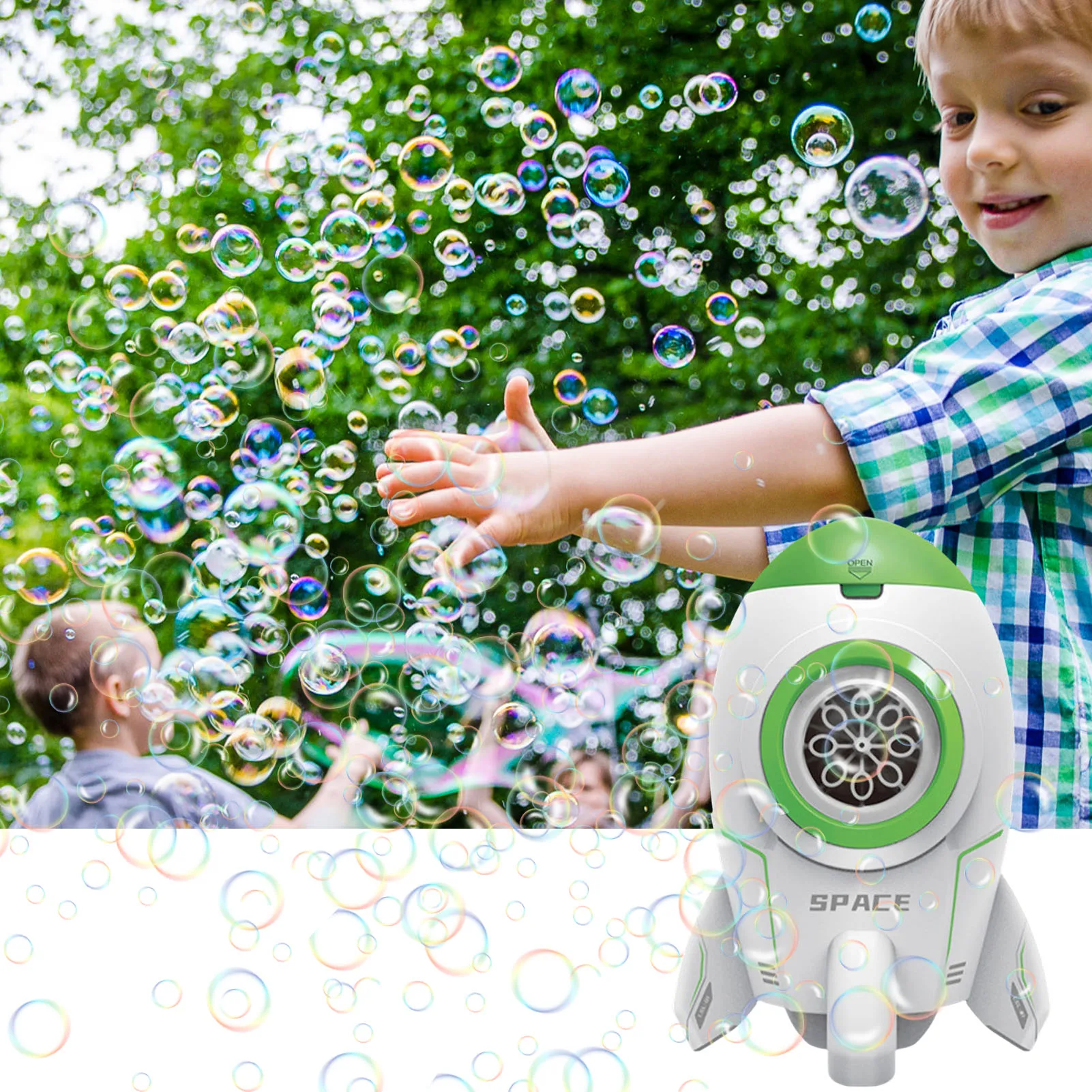 Bubble Machine RocketBubble Blower Machine Space Rocket Launcher Bubble Maker 1000 Bubbles Per Minute Automatic Bubble Blower
Bubble Machine RocketBubble Blower Machine Space Rocket Launcher Bubble Maker 1000 Bubbles Per Minute Automatic Bubble Blower