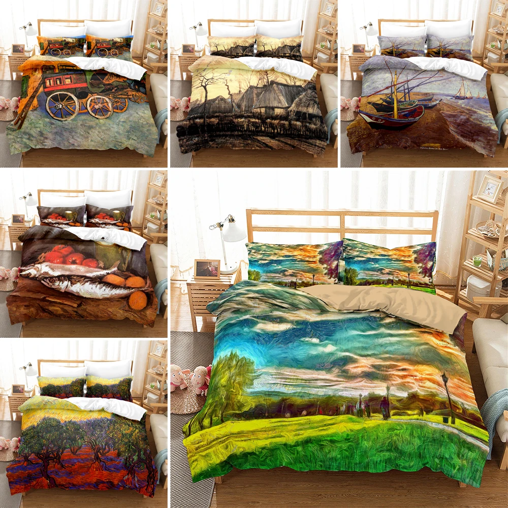 3D Creative Oil Painting Duvet Cover Queen King Size Van Gogh Themed Bedding Set For Bedroom Summer Quilt/Comforter Cover 2/3Pcs
3D Creative Oil Painting Duvet Cover Queen King Size Van Gogh Themed Bedding Set For Bedroom Summer Quilt/Comforter Cover 2/3Pcs