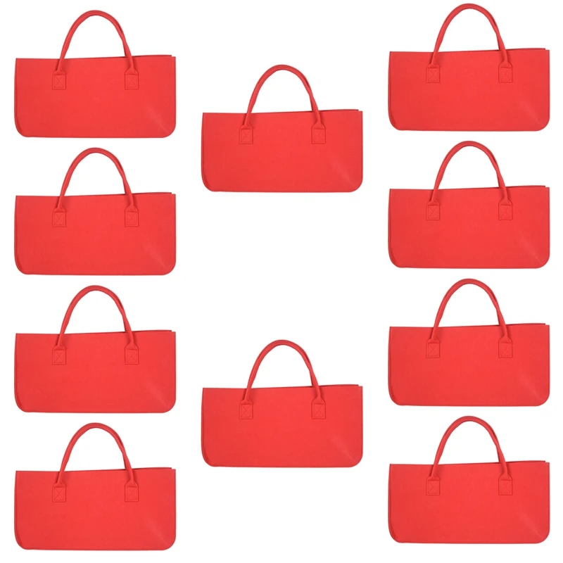 10X Felt Purse, Felt Storage Bag Large Capacity Casual Shopping Bag - Red
10X Felt Purse, Felt Storage Bag Large Capacity Casual Shopping Bag - Red