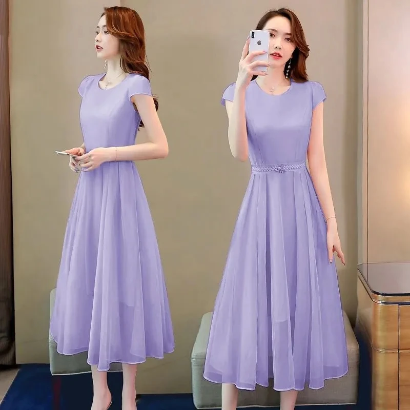 Dresses Womens Summer 2022 New Elegant Fashion Waist Temperament Casual Dress Gentle Wind Short-sleeve Plus Size Chiffon Skirt
Dresses Womens Summer 2022 New Elegant Fashion Waist Temperament Casual Dress Gentle Wind Short-sleeve Plus Size Chiffon Skirt
