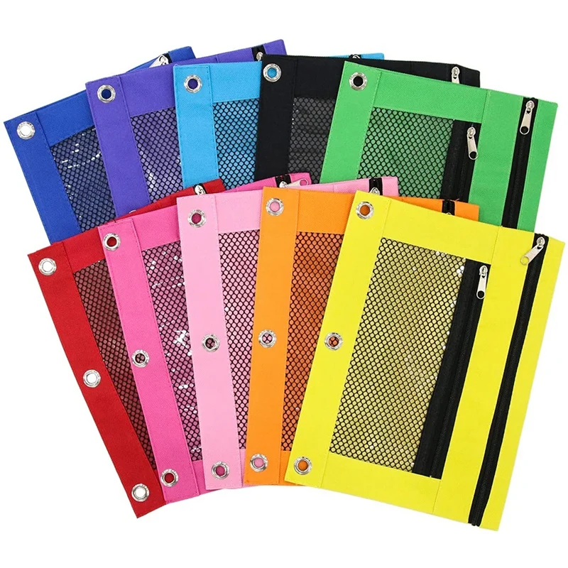 Pencil Pouch For 3 Ring Binder-Zipper Pencil Pouches, Pencil Case With Double Pocket And Mesh Window, 10Pcs Pencil Bags
Pencil Pouch For 3 Ring Binder-Zipper Pencil Pouches, Pencil Case With Double Pocket And Mesh Window, 10Pcs Pencil Bags
