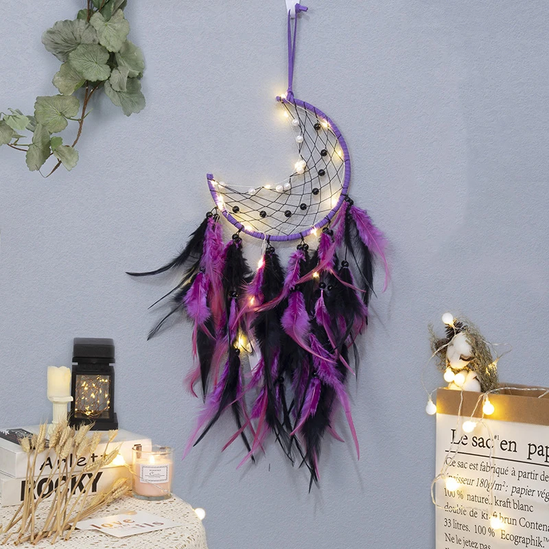 Girl Fairy Dreamcatcher Bedroom Decoration Gift Handmade Feather Moon Dream Catcher Wind Chimes Home Craft Valentine's Day Gifts
Girl Fairy Dreamcatcher Bedroom Decoration Gift Handmade Feather Moon Dream Catcher Wind Chimes Home Craft Valentine's Day Gifts