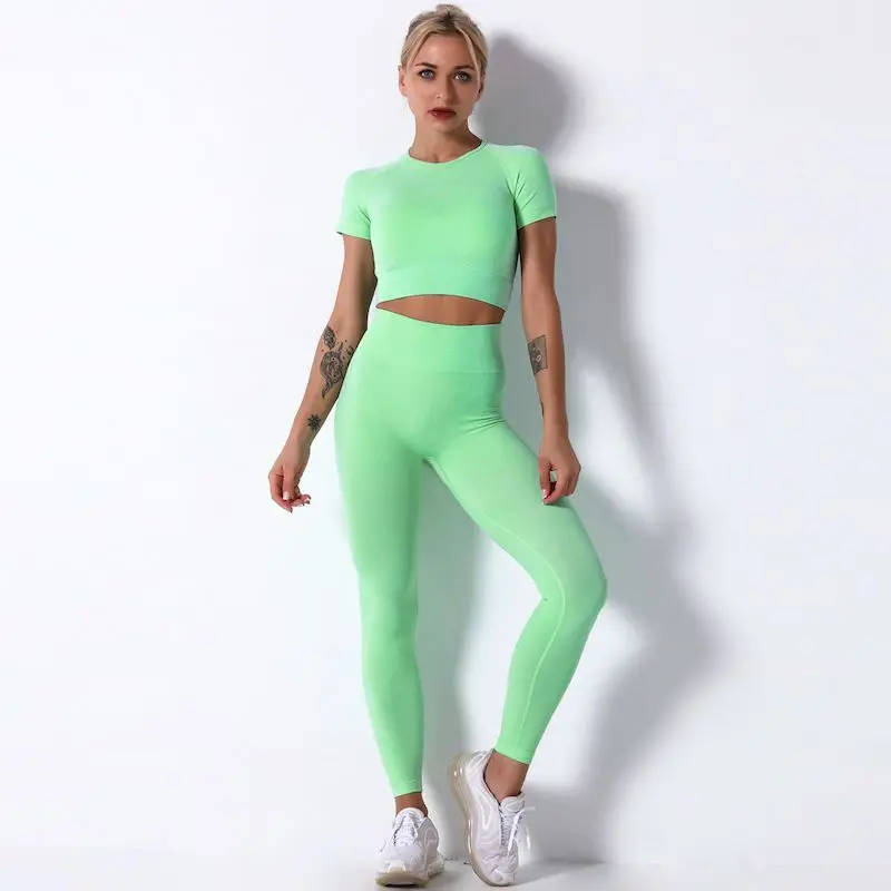 Yoga Clothes Set for Women Sports Short Sleeves High Waist Leggings Gym Quick Dry Pants Yoga Wear Energy Fitness Suit Sportswear
Yoga Clothes Set for Women Sports Short Sleeves High Waist Leggings Gym Quick Dry Pants Yoga Wear Energy Fitness Suit Sportswear