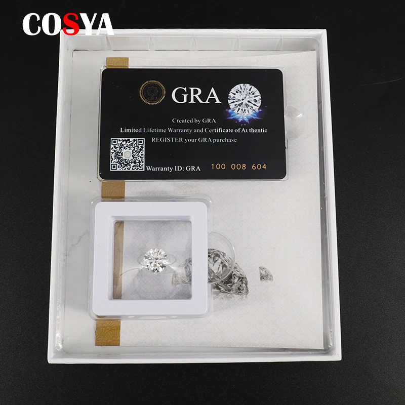 

Камень COSYA Real 1-5 карат муассанит, D Цвет VVS1, драгоценные камни могут пройти Алмазный тестер с сертификатом GRA, отличные подарки