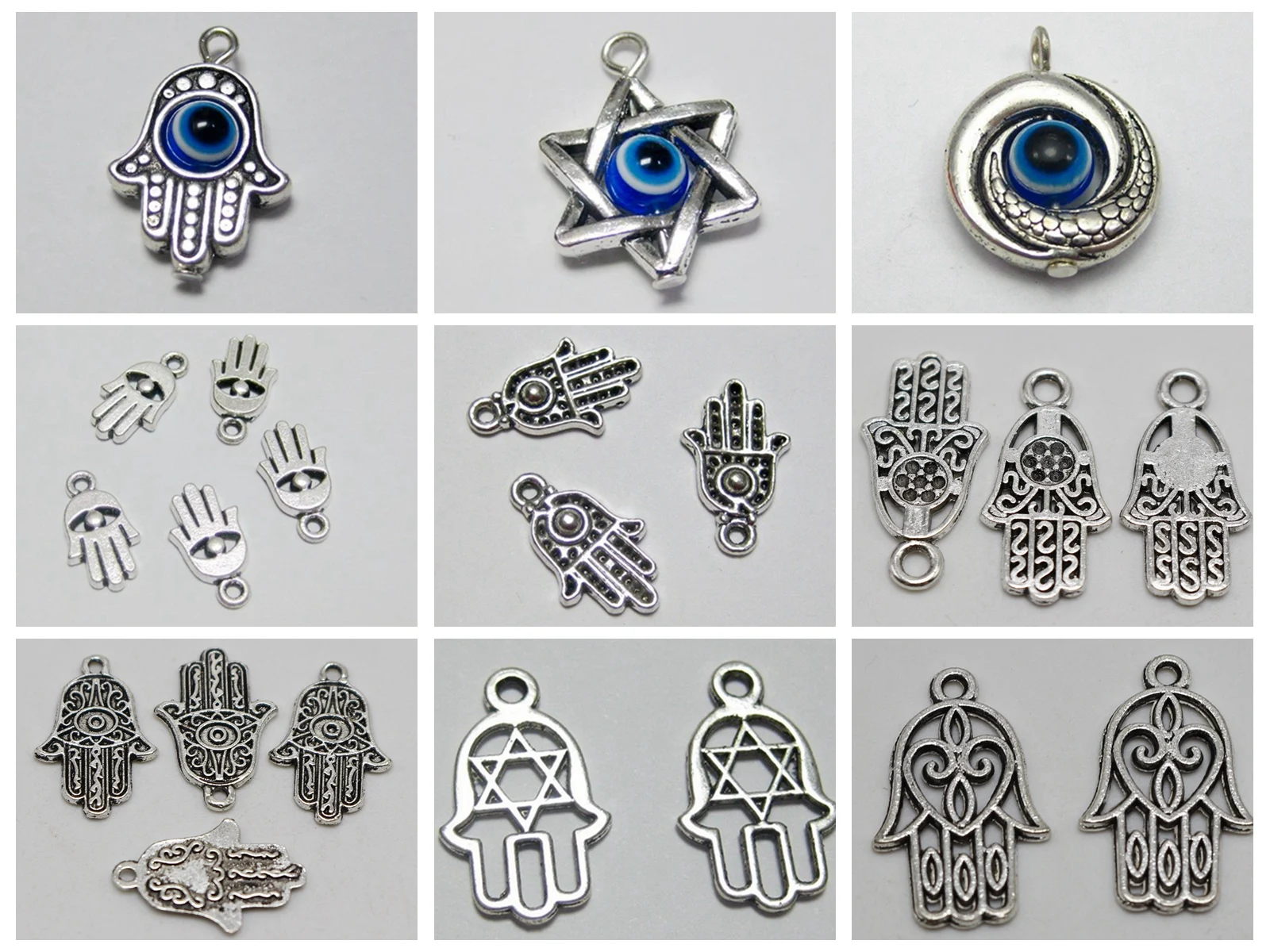 Craft Tibet Kabbalah BlUE EYE Hamsa Hand "Star of David" Pendants Making DIY Handmade Tibetan Finding Jewelry
Craft Tibet Kabbalah BlUE EYE Hamsa Hand "Star of David" Pendants Making DIY Handmade Tibetan Finding Jewelry