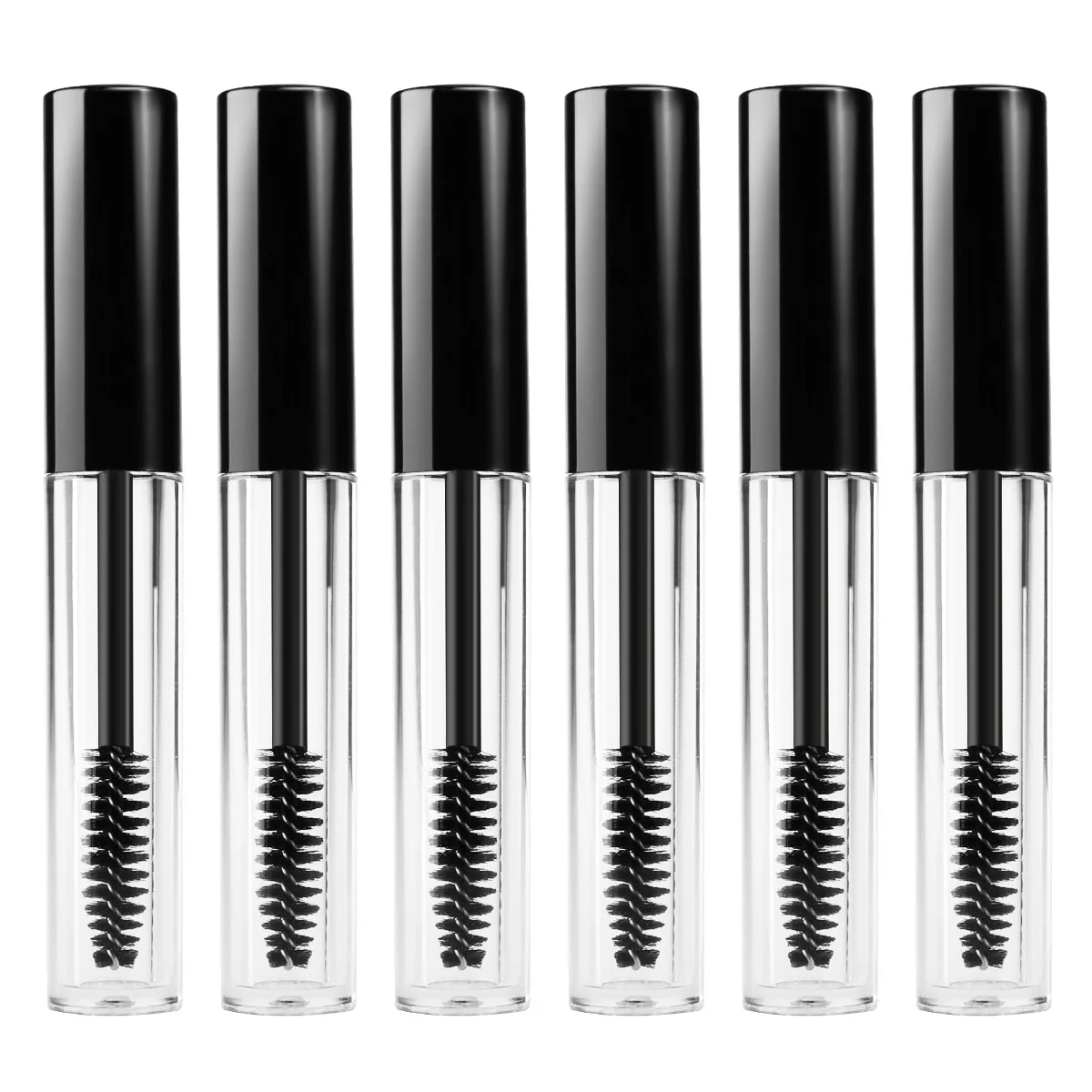 

6pcs 35ml Empty Mascara Tube and Wand Eyelash Container Bottle Refillable Eyeliner Tube Vials Bottle with Rubber Inserts for