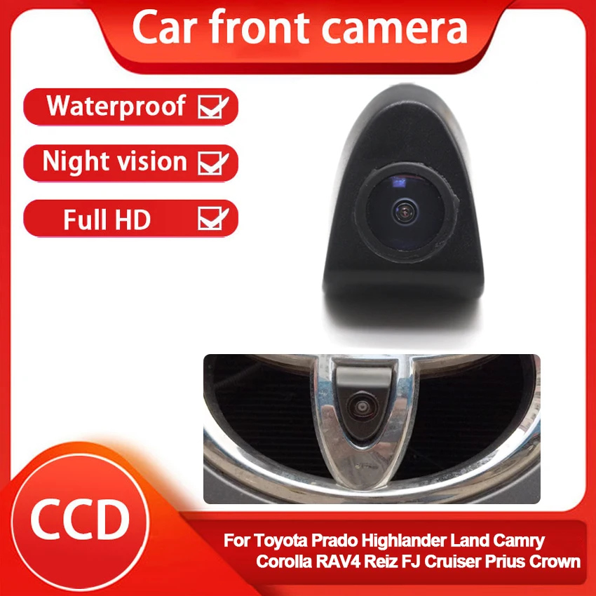 

AHD CCD Special Logo Car Front View Camera For Toyota Prado Highlander Land Camry Corolla RAV4 Reiz FJ Cruiser Prius Crown