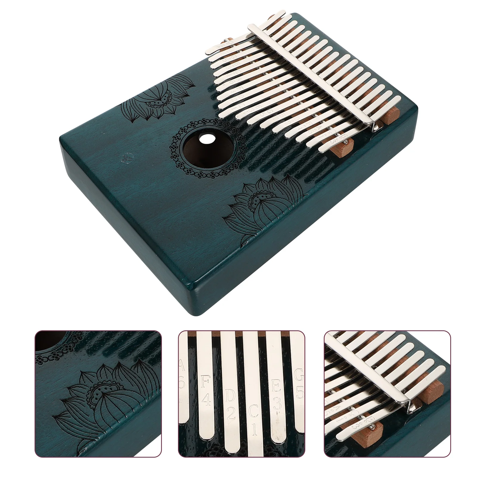 1 Set Exquisite 17-tone Kalimba Small Kalimba Thumb Piano With Lotus Pattern (Blue)
1 Set Exquisite 17-tone Kalimba Small Kalimba Thumb Piano With Lotus Pattern (Blue)