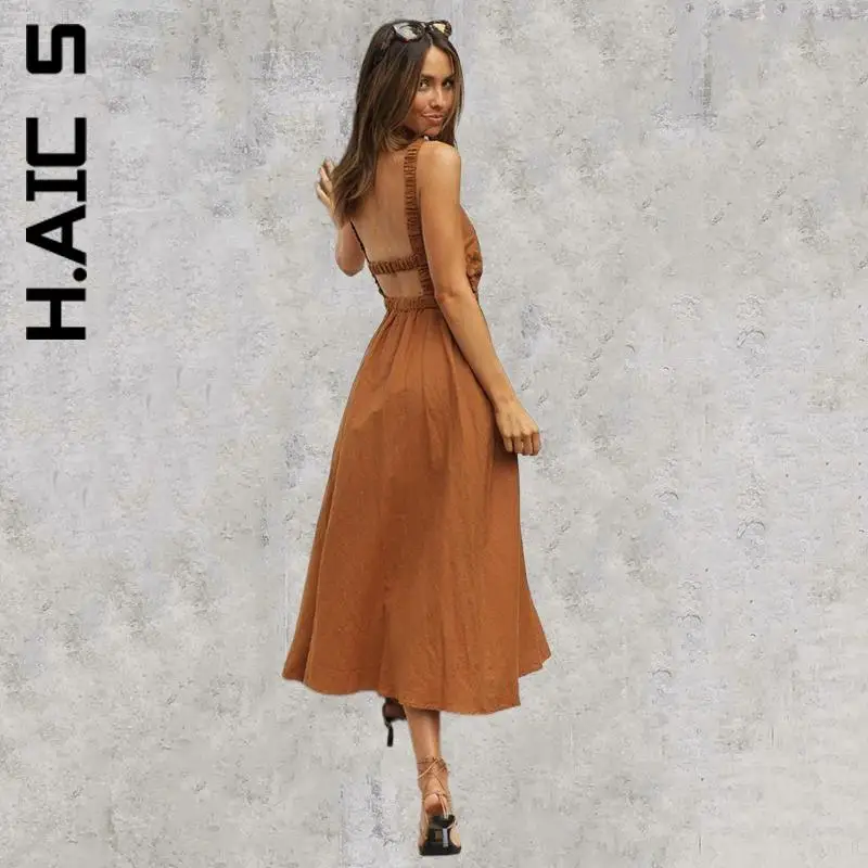 H.Aic S New Women Dress Spaghetti Strap Black Backless Maxi Dress Korean Girl Outfits Chic Slim Female Woman Clothes Vestidos
H.Aic S New Women Dress Spaghetti Strap Black Backless Maxi Dress Korean Girl Outfits Chic Slim Female Woman Clothes Vestidos