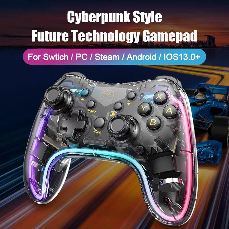 Cyberpunk Style Wireless Gamepad Perspective Controller for Switch/Switch Lite/Switch OLED / Steam / Window / Android / IOS13.0+
Cyberpunk Style Wireless Gamepad Perspective Controller for Switch/Switch Lite/Switch OLED / Steam / Window / Android / IOS13.0+