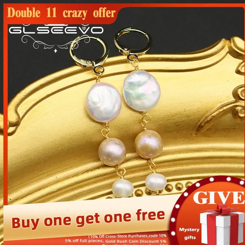 GLSEEVO Natural Freshwater Baroque Pearl Long Drop Earrings Women's Party Engagement High Jewelry GE0899
GLSEEVO Natural Freshwater Baroque Pearl Long Drop Earrings Women's Party Engagement High Jewelry GE0899