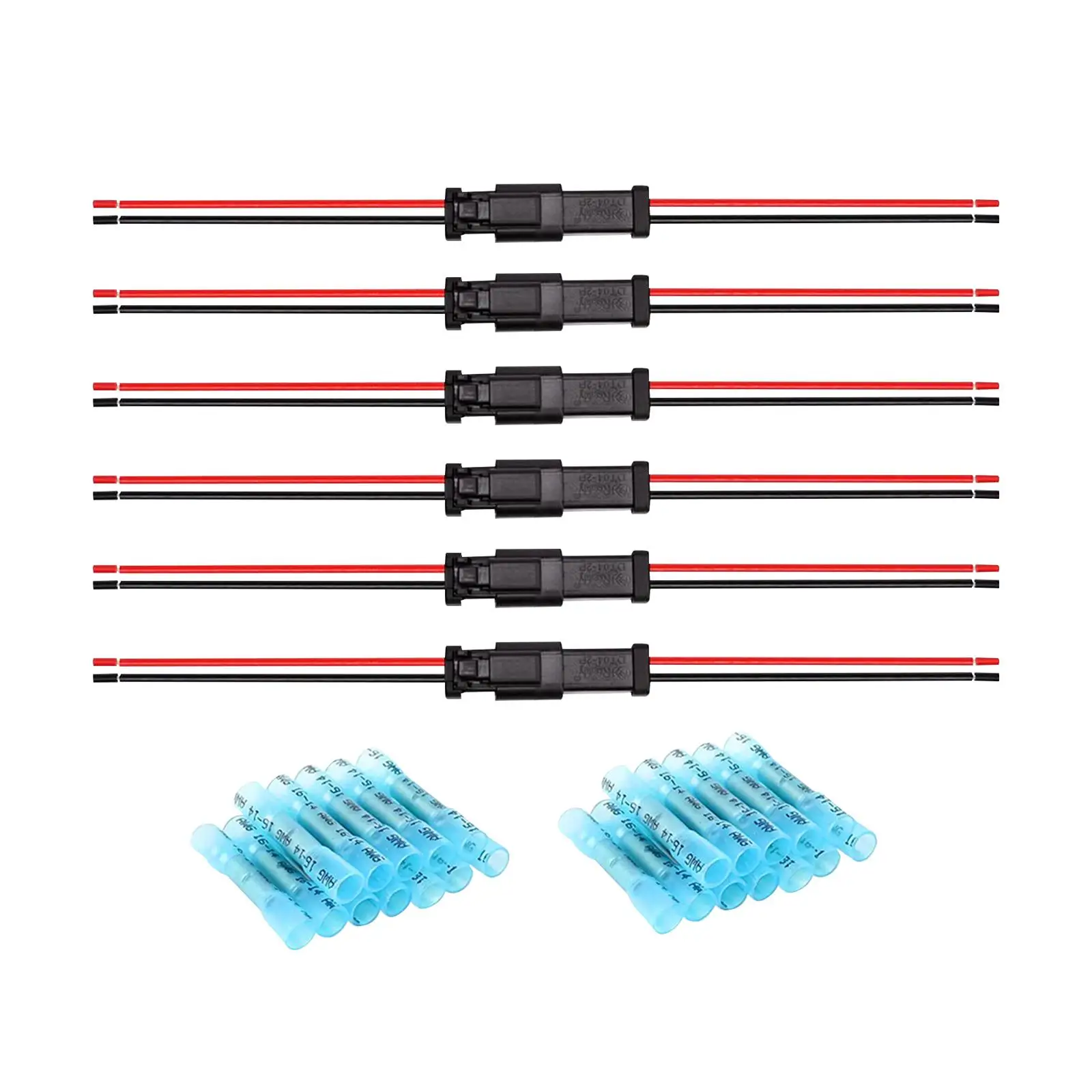 6 Sets DT 2 Pin Pigtail Set Male Female Wire Connectors Automotive Electrical Connector for Wire Connection Replace Parts 
6 Sets DT 2 Pin Pigtail Set Male Female Wire Connectors Automotive Electrical Connector for Wire Connection Replace Parts