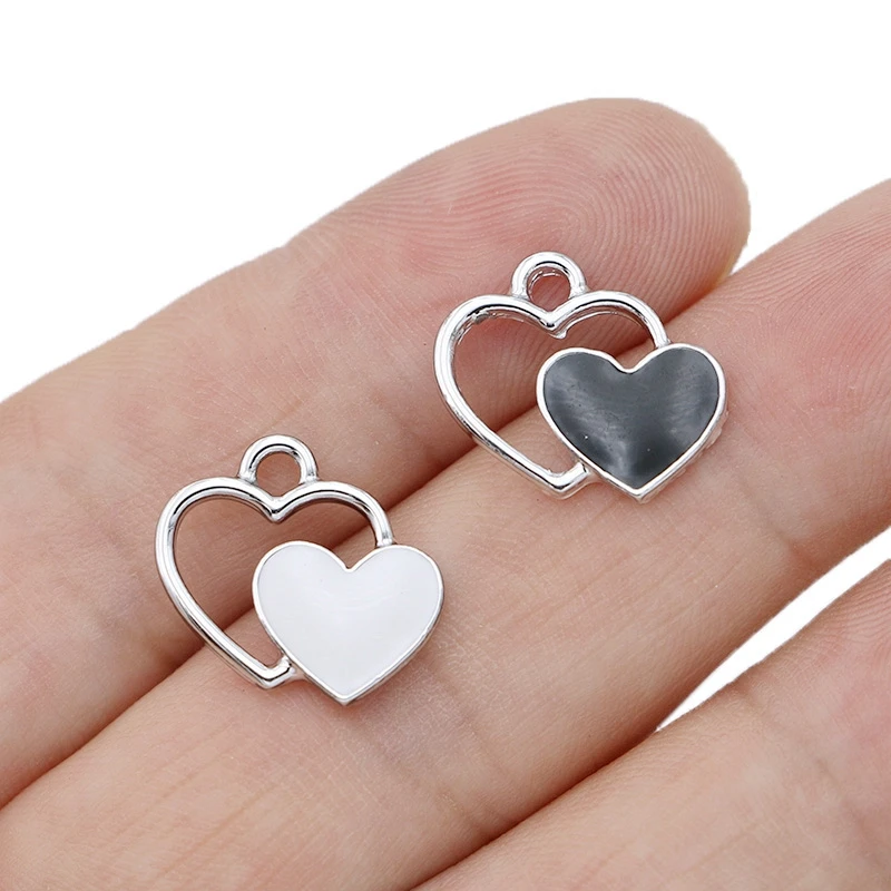5Pcs Silver Plated Enamel Double Heart Charm Pendant for Jewelry Making Earrings Bracelet Necklace Accessories DIY Findings
5Pcs Silver Plated Enamel Double Heart Charm Pendant for Jewelry Making Earrings Bracelet Necklace Accessories DIY Findings