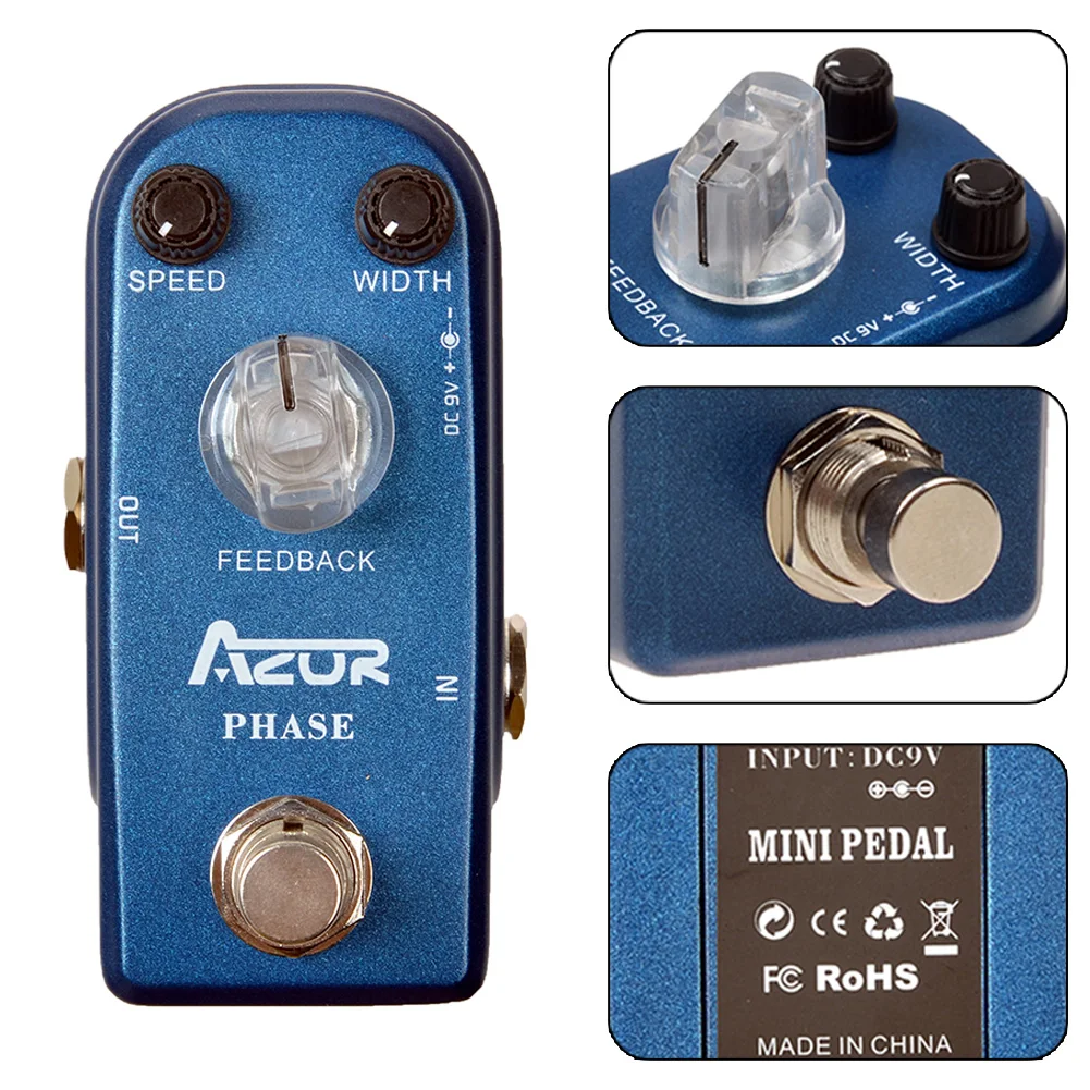 

AZOR AP-301 Vintage Phaser Guitar Effect Pedal Pure Analog Processor True Bypass Guitar Booster Pedal Pure Boost