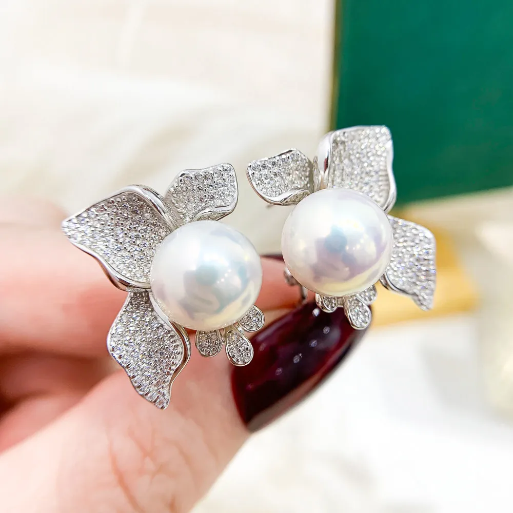 DIY Pearl Ear Stud Accessories S925 Sterling Silver Jewelry Gold Ear Hook Empty Fit 10-12mm Beads
DIY Pearl Ear Stud Accessories S925 Sterling Silver Jewelry Gold Ear Hook Empty Fit 10-12mm Beads