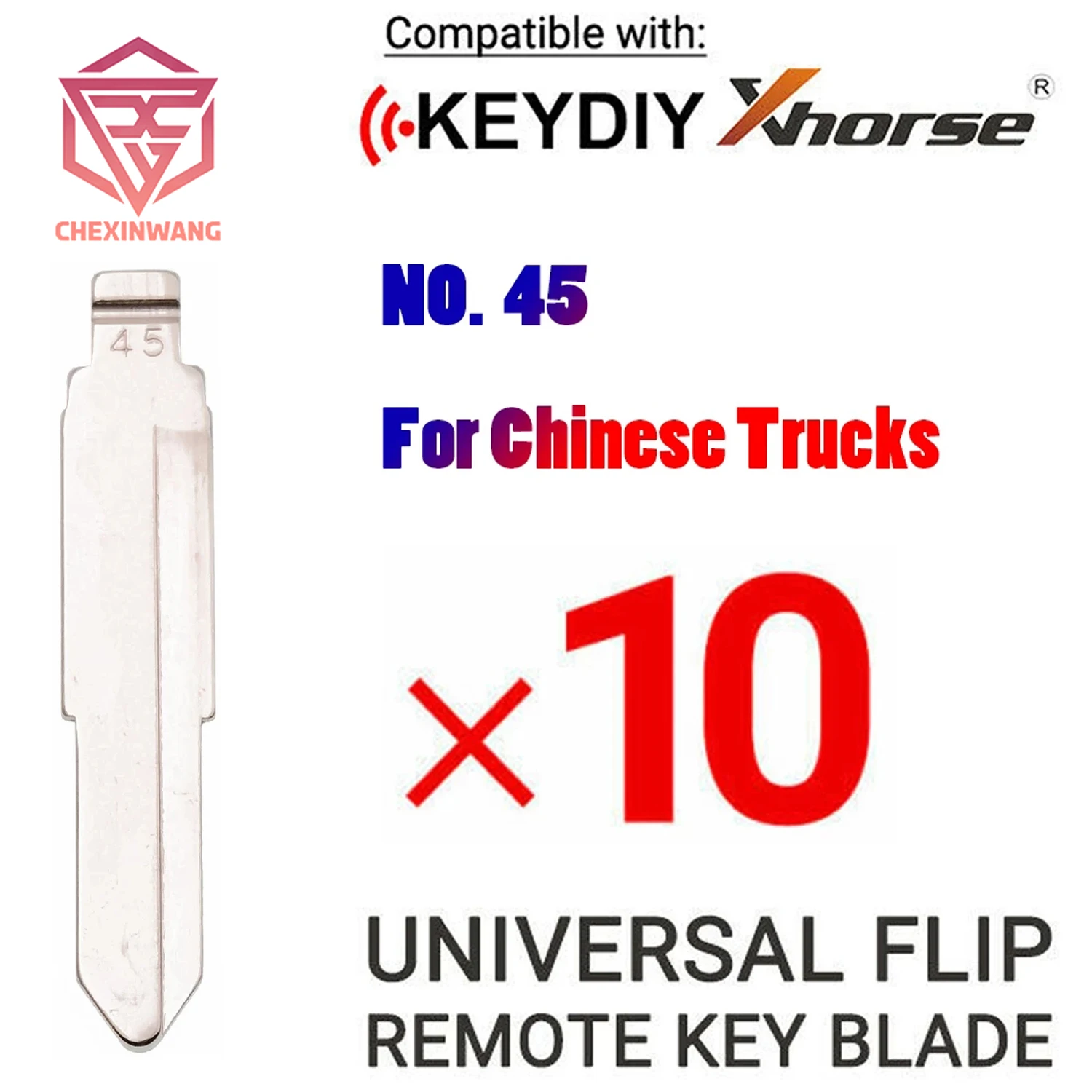 10Pcs/Lot #45 Car Key Blank Uncut Metal Remote Blade Flip Key Blank for Chinese Trucks Replacement for KD KEYDIY Xhorse
10Pcs/Lot #45 Car Key Blank Uncut Metal Remote Blade Flip Key Blank for Chinese Trucks Replacement for KD KEYDIY Xhorse