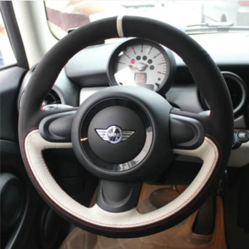 For Mini Smart Fortwo Customized leather suede hand sewn steering wheel cover car interior accessories
For Mini Smart Fortwo Customized leather suede hand sewn steering wheel cover car interior accessories