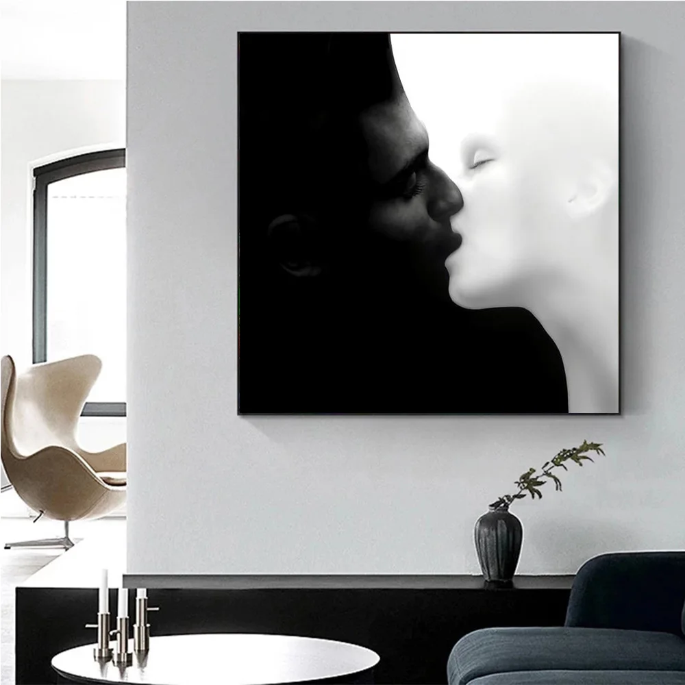 Abstract Black and White Lovers Kiss Canvas Painting Nordic Minimalist Poster Print Picture for Living Room Wall Art Home Decor
Abstract Black and White Lovers Kiss Canvas Painting Nordic Minimalist Poster Print Picture for Living Room Wall Art Home Decor