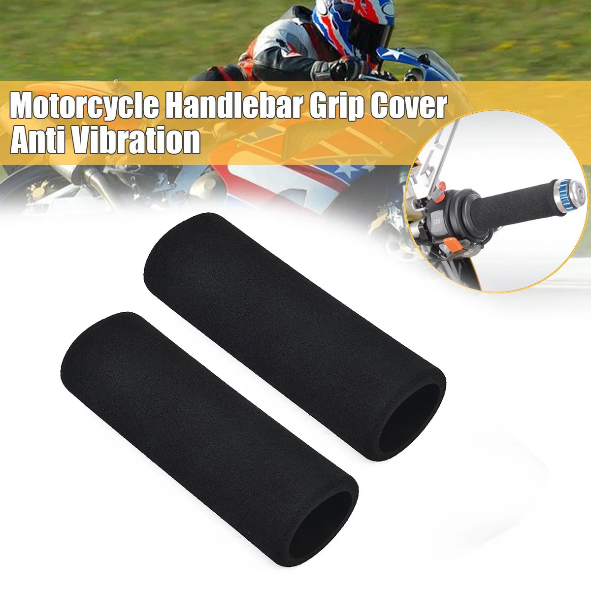 2pcs Motorcycle Motorbike Anti Vibration Handle Bar Foam Comfort Slip Over Grips Fit Inner Diameter Of The Handle Is 3.17-3.68CM
2pcs Motorcycle Motorbike Anti Vibration Handle Bar Foam Comfort Slip Over Grips Fit Inner Diameter Of The Handle Is 3.17-3.68CM