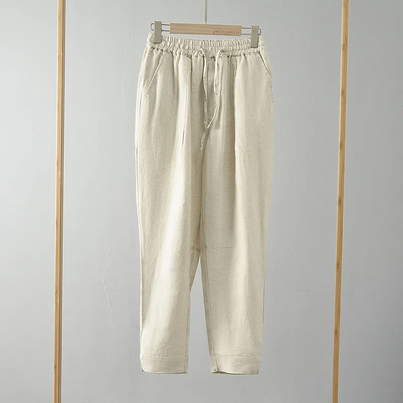 Брюки мужские льняные с карманами, повседневные свободные штаны, уличная одежда, брюки с эластичным поясом, 9 точек, до щиколотки, на весну
Брюки мужские льняные с карманами, повседневные свободные штаны, уличная одежда, брюки с эластичным поясом, 9 точек, до щиколотки, на весну