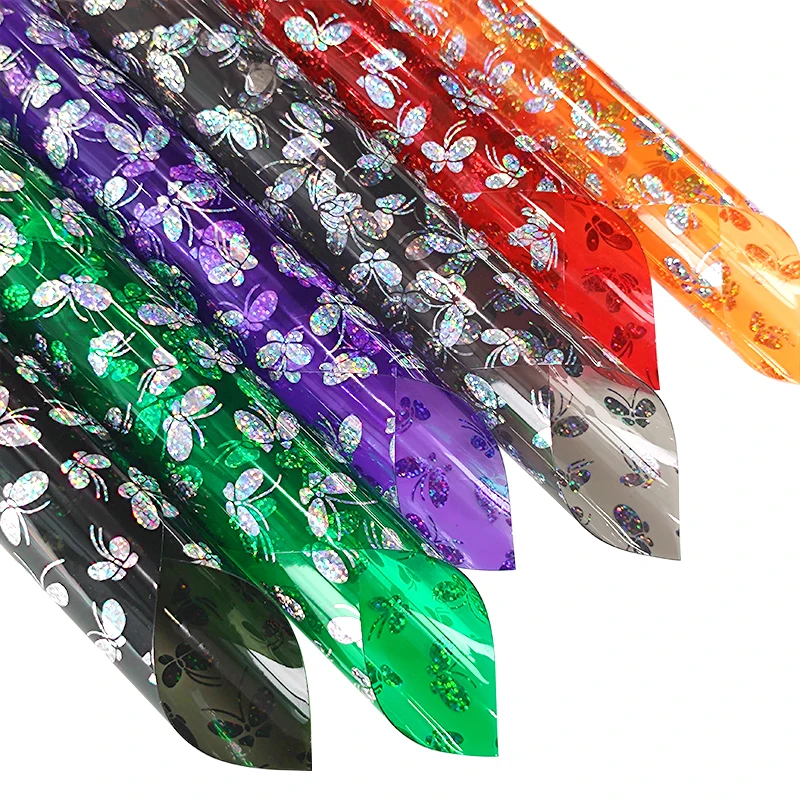 Transparent PVC Film Eco Laser Heart Butterfly Printed Synthetic Leather Vinyl Fabric for Earrings Bow NoteBook Cover Craft DIY
Transparent PVC Film Eco Laser Heart Butterfly Printed Synthetic Leather Vinyl Fabric for Earrings Bow NoteBook Cover Craft DIY