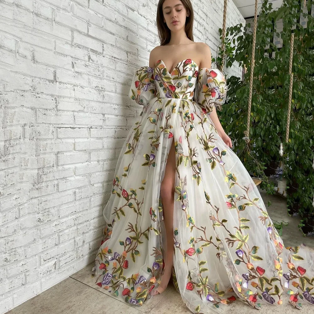 Spring and Summer New Robe, Formal Dress; Uniform One-shouldered Full Skirt Strapless Split Party Dress Printed Mesh Dress
Spring and Summer New Robe, Formal Dress; Uniform One-shouldered Full Skirt Strapless Split Party Dress Printed Mesh Dress