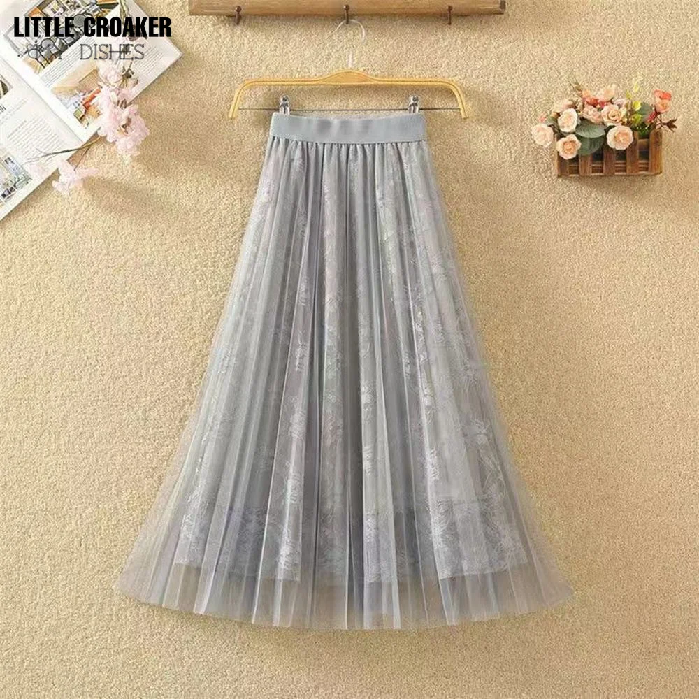 Elastic High Waist Women Tulle Fashion Spring Summer Ladies Mesh Maxi Skirt Elegant A Line Girls Korean Long Faldas Clothes
Elastic High Waist Women Tulle Fashion Spring Summer Ladies Mesh Maxi Skirt Elegant A Line Girls Korean Long Faldas Clothes