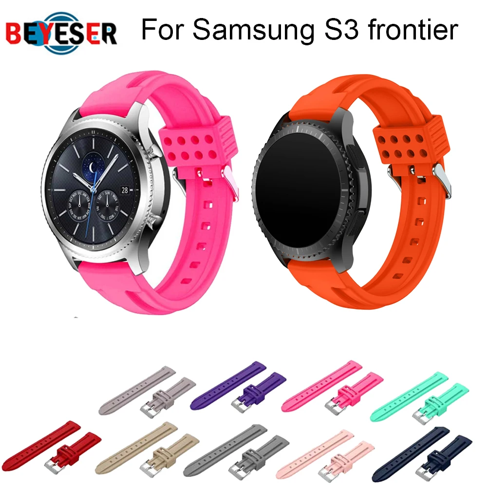 

Wristband Gear S3 Frontier Strap For Samsung Galaxy Watch 3 45mm 46mm Classic 22mm Watch Band Correa Silicone Bracelet Straps