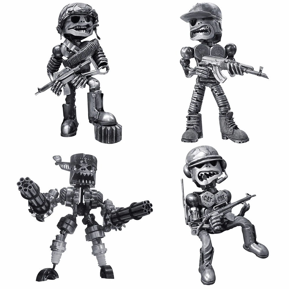 Standing Robot Figurine Machine Gun Skeleton Soldier Scrap Warrior Sculpture Resin Handmade-Piston Man Crafts Decor Home Decor
Standing Robot Figurine Machine Gun Skeleton Soldier Scrap Warrior Sculpture Resin Handmade-Piston Man Crafts Decor Home Decor