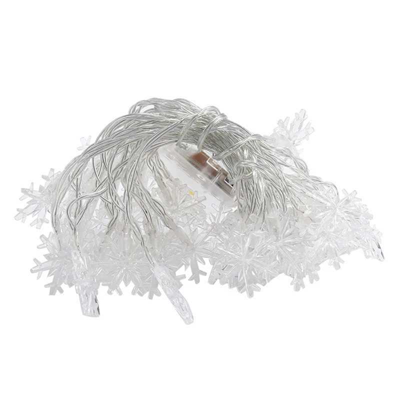 Christmas Lights Snowflake 40 LED String Fairy Lights Light Battery-Operated Garland New Year Holiday Party Decoration
Christmas Lights Snowflake 40 LED String Fairy Lights Light Battery-Operated Garland New Year Holiday Party Decoration