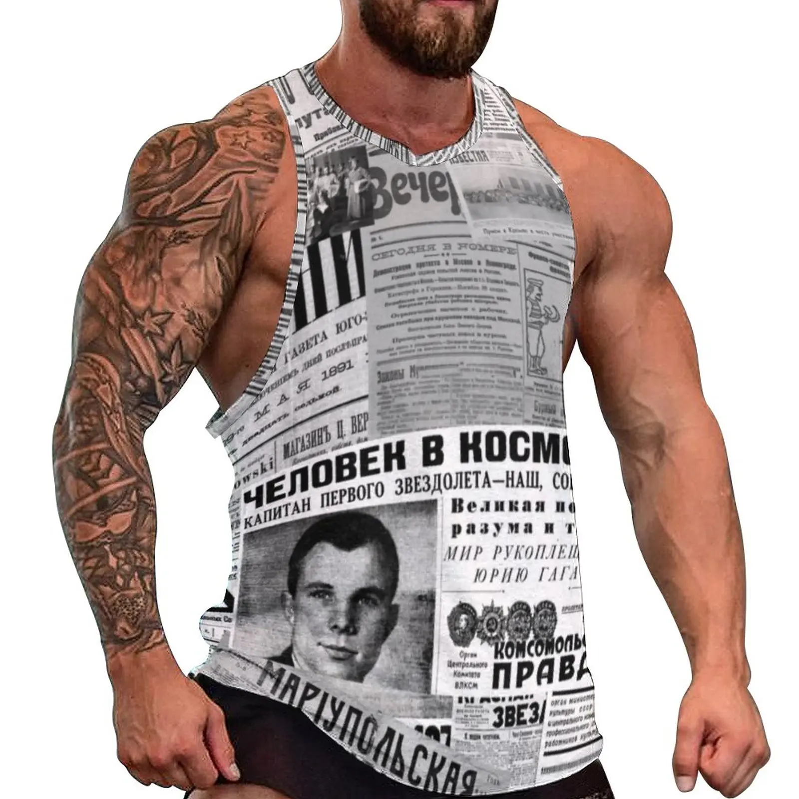 Russian Newspapers Tank Top Males Newspaper Collage Fashion Tops Summer Gym Graphic Sleeveless Vests Plus Size 4XL 5XL
Russian Newspapers Tank Top Males Newspaper Collage Fashion Tops Summer Gym Graphic Sleeveless Vests Plus Size 4XL 5XL
