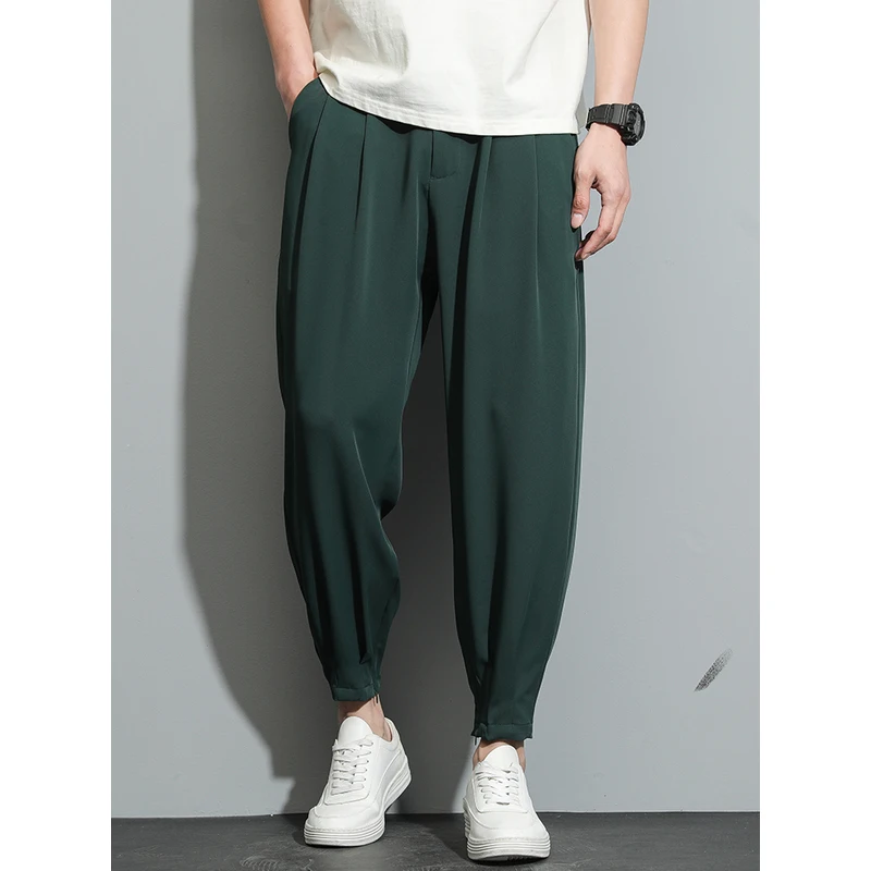 Summer Men Thin Casual Pants Baggy Anti-wrinkle Korean Fashion Suit Pants Ice Silk Ankle-length Pants Male White Coffee Trousers
Summer Men Thin Casual Pants Baggy Anti-wrinkle Korean Fashion Suit Pants Ice Silk Ankle-length Pants Male White Coffee Trousers