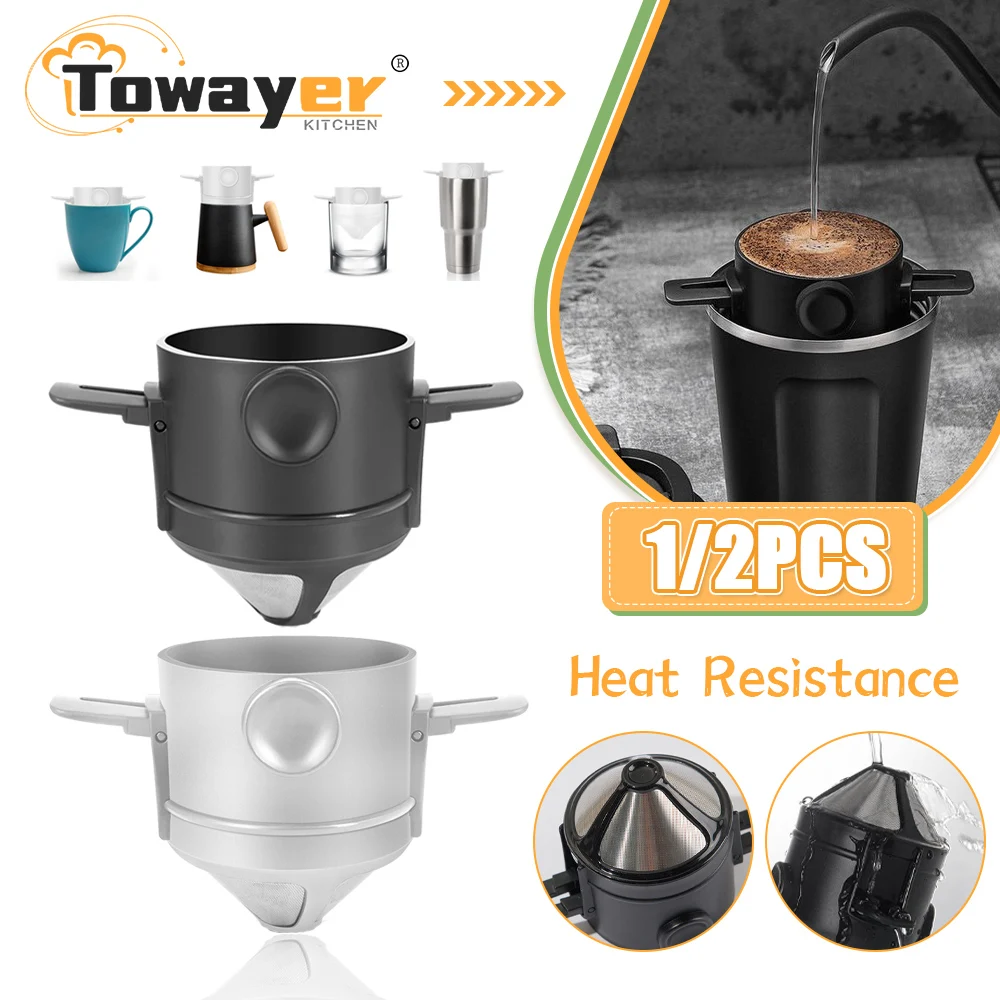 2Pcs Portable Foldable Coffee Filter Stainless Steel Easy Clean Reusable Coffee Funnel Paperless Pour Over Holder Coffee Dripper
2Pcs Portable Foldable Coffee Filter Stainless Steel Easy Clean Reusable Coffee Funnel Paperless Pour Over Holder Coffee Dripper