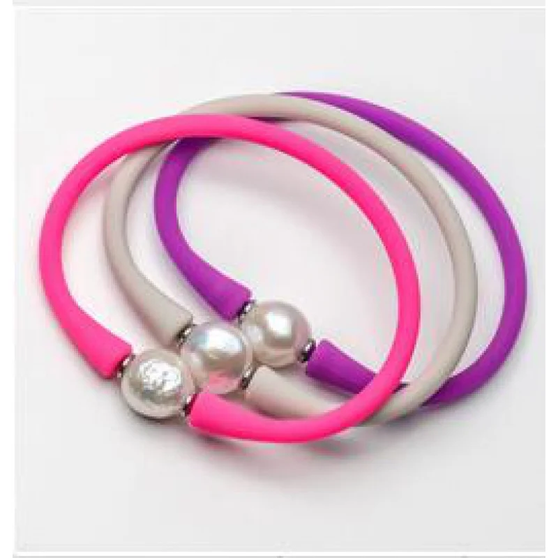 3 PCS Lot Multicolor Silicone Rubber Bracelet White Cultured Freshwater Kasumi Pearl Pleaase choice colour
3 PCS Lot Multicolor Silicone Rubber Bracelet White Cultured Freshwater Kasumi Pearl Pleaase choice colour