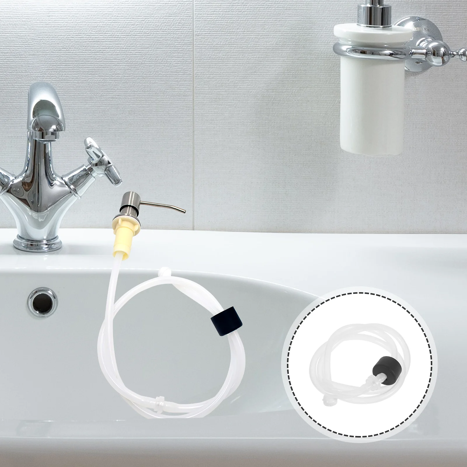 Удлинительная трубка для дозатора мыла для кухонной раковины
Удлинительная трубка для дозатора мыла для кухонной раковины